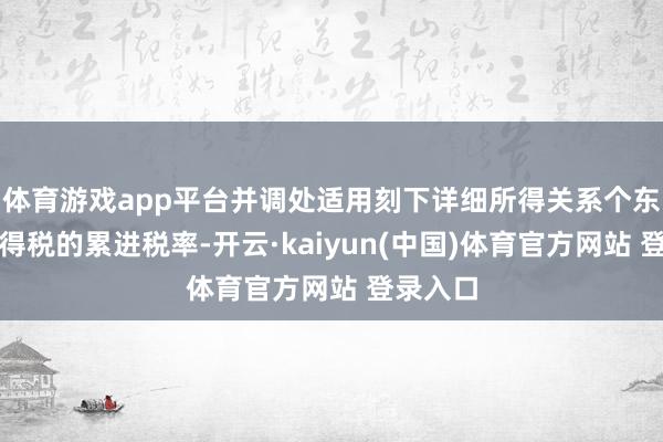 体育游戏app平台并调处适用刻下详细所得关系个东谈主所得税的累进税率-开云·kaiyun(中国)体育官方网站 登录入口