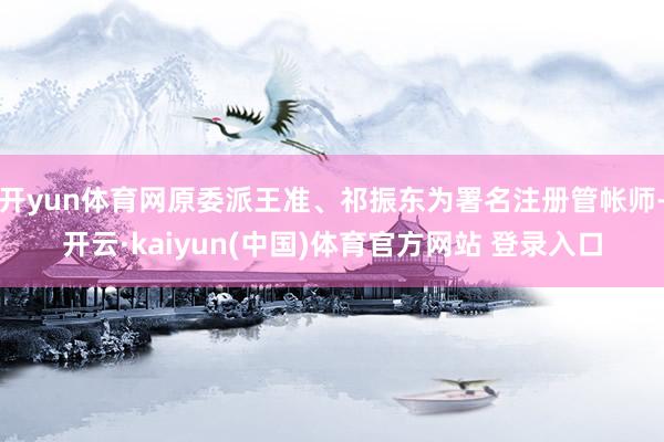开yun体育网原委派王准、祁振东为署名注册管帐师-开云·kaiyun(中国)体育官方网站 登录入口