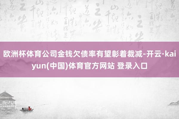 欧洲杯体育公司金钱欠债率有望彰着裁减-开云·kaiyun(中国)体育官方网站 登录入口