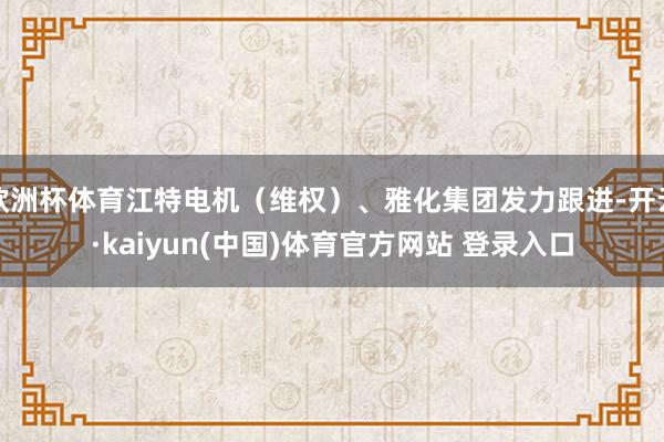 欧洲杯体育江特电机（维权）、雅化集团发力跟进-开云·kaiyun(中国)体育官方网站 登录入口