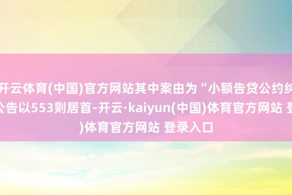 开云体育(中国)官方网站其中案由为“小额告贷公约纠纷”的公告以553则居首-开云·kaiyun(中国)体育官方网站 登录入口