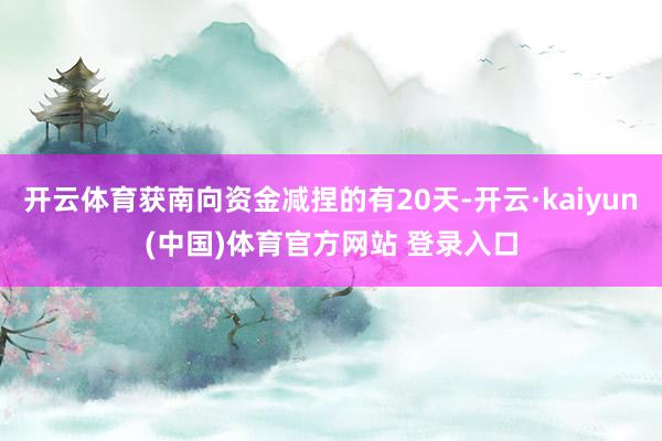 开云体育获南向资金减捏的有20天-开云·kaiyun(中国)体育官方网站 登录入口