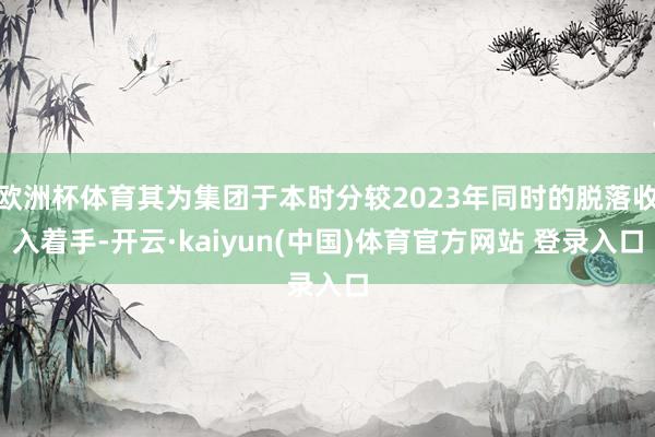 欧洲杯体育其为集团于本时分较2023年同时的脱落收入着手-开云·kaiyun(中国)体育官方网站 登录入口