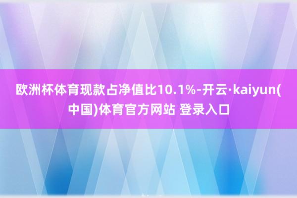 欧洲杯体育现款占净值比10.1%-开云·kaiyun(中国)体育官方网站 登录入口