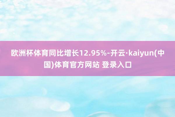 欧洲杯体育同比增长12.95%-开云·kaiyun(中国)体育官方网站 登录入口