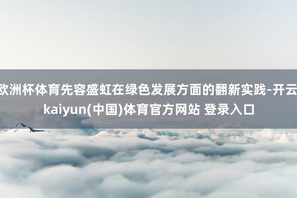 欧洲杯体育先容盛虹在绿色发展方面的翻新实践-开云·kaiyun(中国)体育官方网站 登录入口