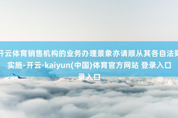 开云体育销售机构的业务办理景象亦请顺从其各自法则实施-开云·kaiyun(中国)体育官方网站 登录入口